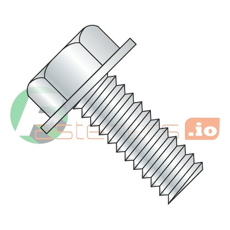 #10-24 X 1-1/4 In Slotted Hex Machine Screw, Zinc Plated Steel, 3000 PK